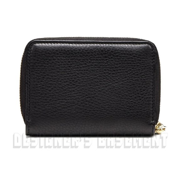 GUCCI black leather Mini SOHO Interlocking G Bamboo Tassel zip around wallet NIB - Picture 6 of 8